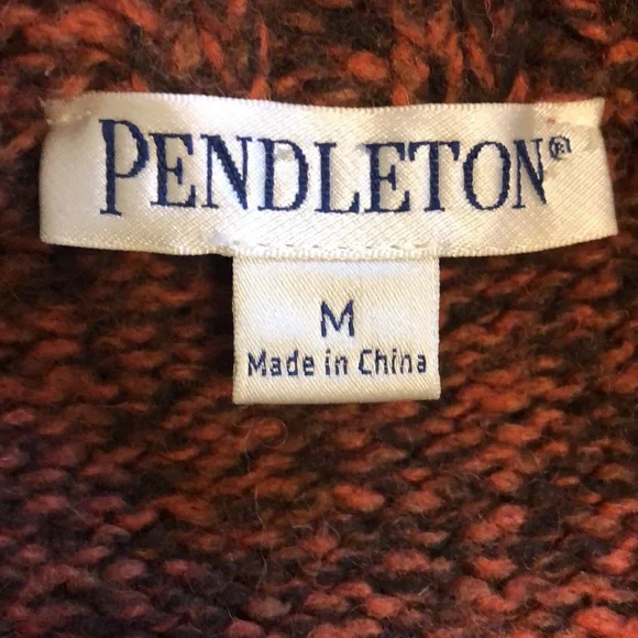 Pendleton rust colored wool blend zipper from cardigans size M - Picture 3 of 5
